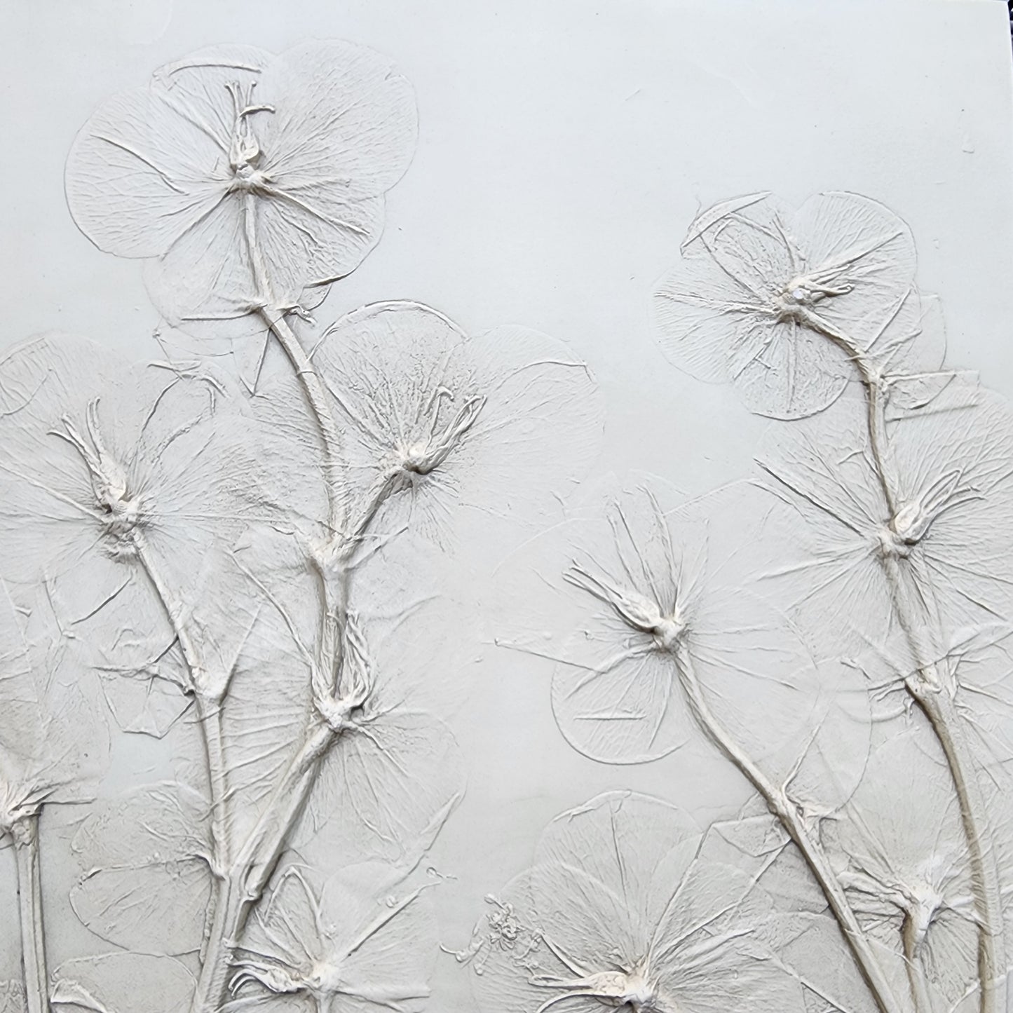 Hellebore Bas Relief Plaster Wall Art – Natural Plaster, 15×15" (2 of 2)