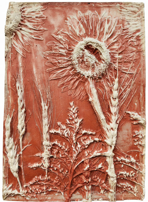 Plaster Botanical Bas Relief Artwork