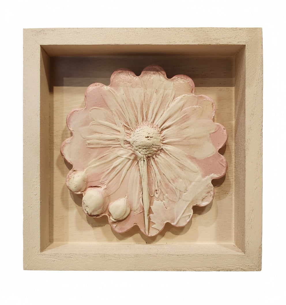 Plaster Botanical Bas Relief Artwork