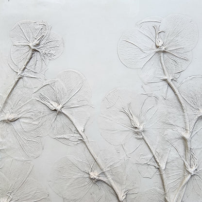 Hellebore Bas Relief Plaster Wall Art – Natural Plaster, 15×15" (2 of 2)