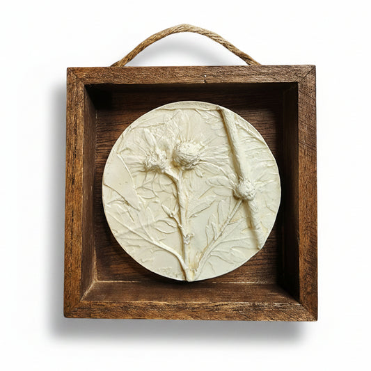 Plaster Botanical Bas Relief Artwork