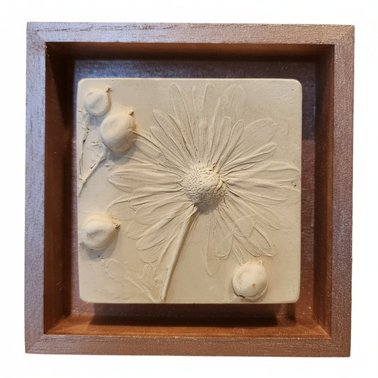 Plaster Botanical Bas Relief Artwork