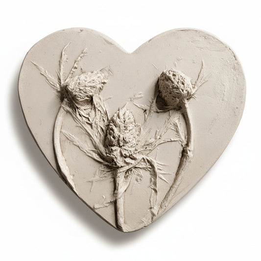 Plaster Botanical Bas Relief Artwork