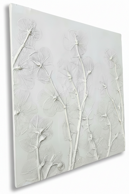 Hellebore Bas Relief Plaster Wall Art – Natural Plaster, 15×15" (2 of 2)