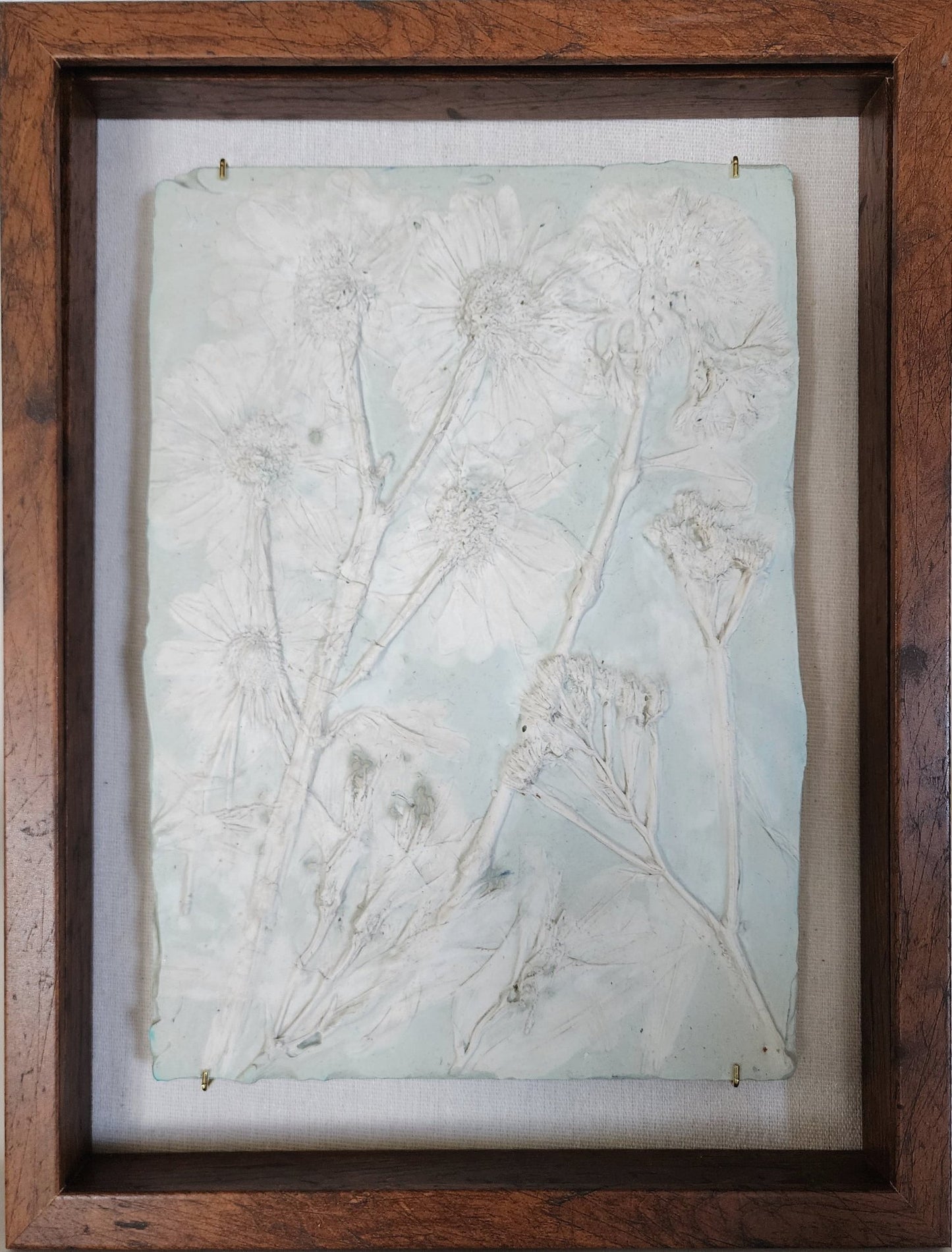 Plaster Botanical Bas Relief Artwork