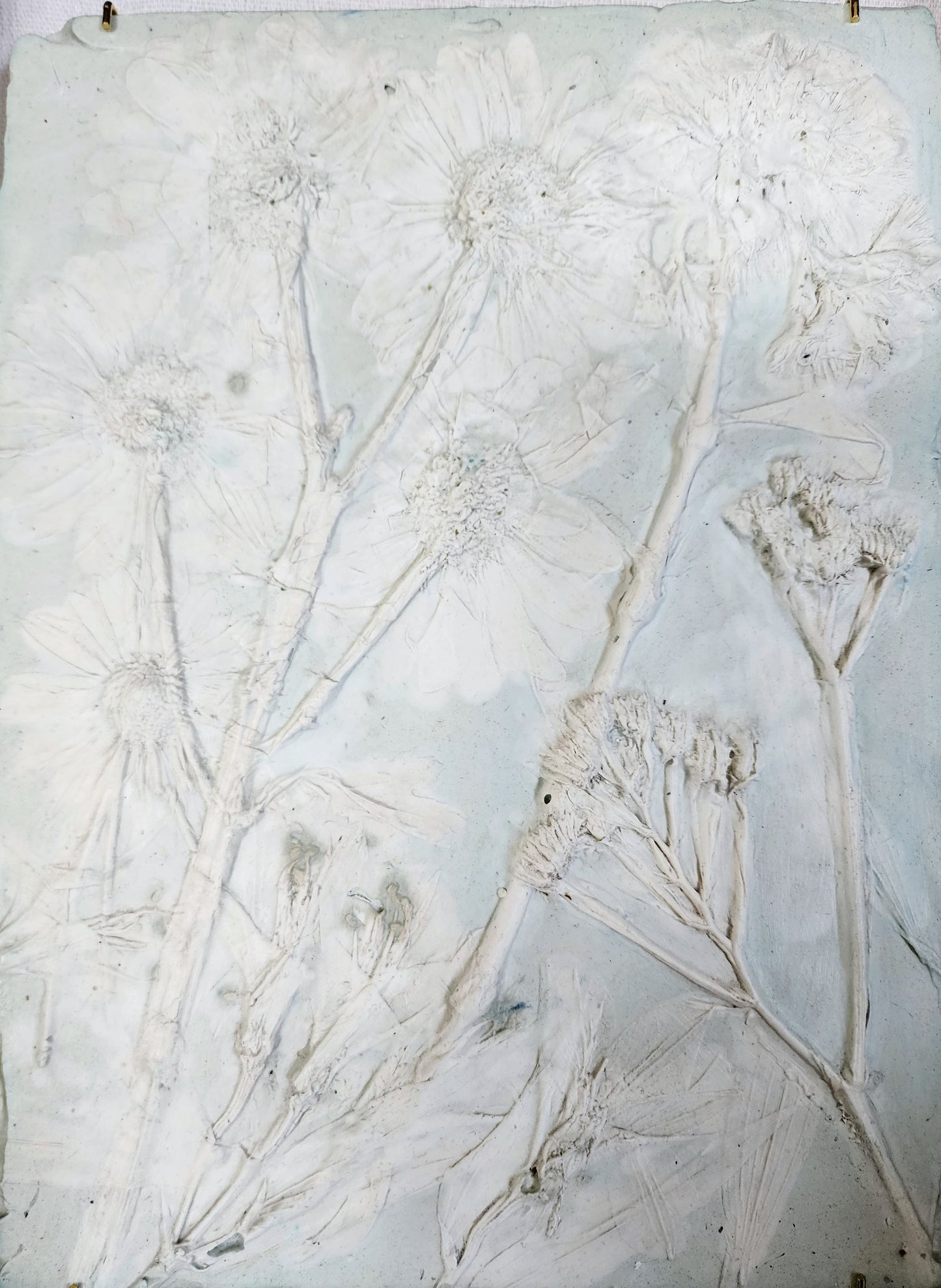 Plaster Botanical Bas Relief Artwork