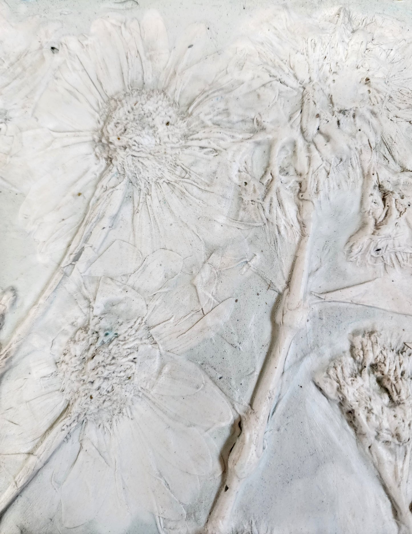 Plaster Botanical Bas Relief Artwork